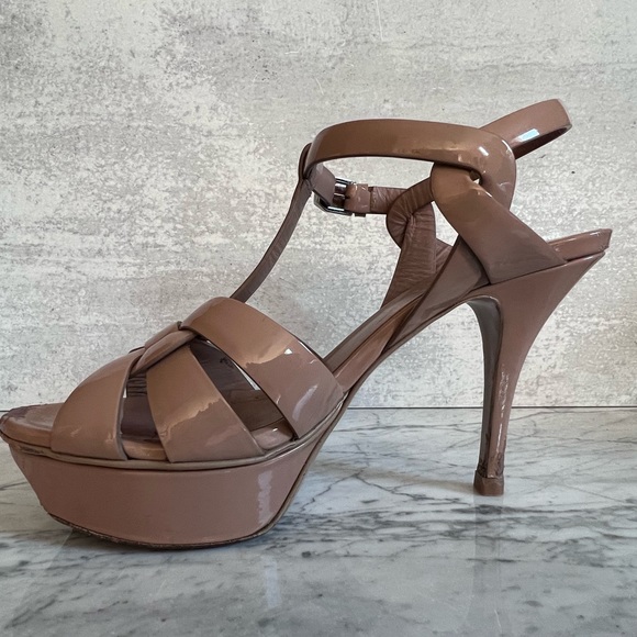 YSL tribute Yves Saint Laurent nude patent leather sz 36 - Picture 9 of 15